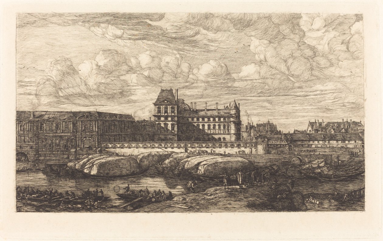 Das alte Louvre, nach einem Gemälde von Zeeman, 1651 von Charles Meryon