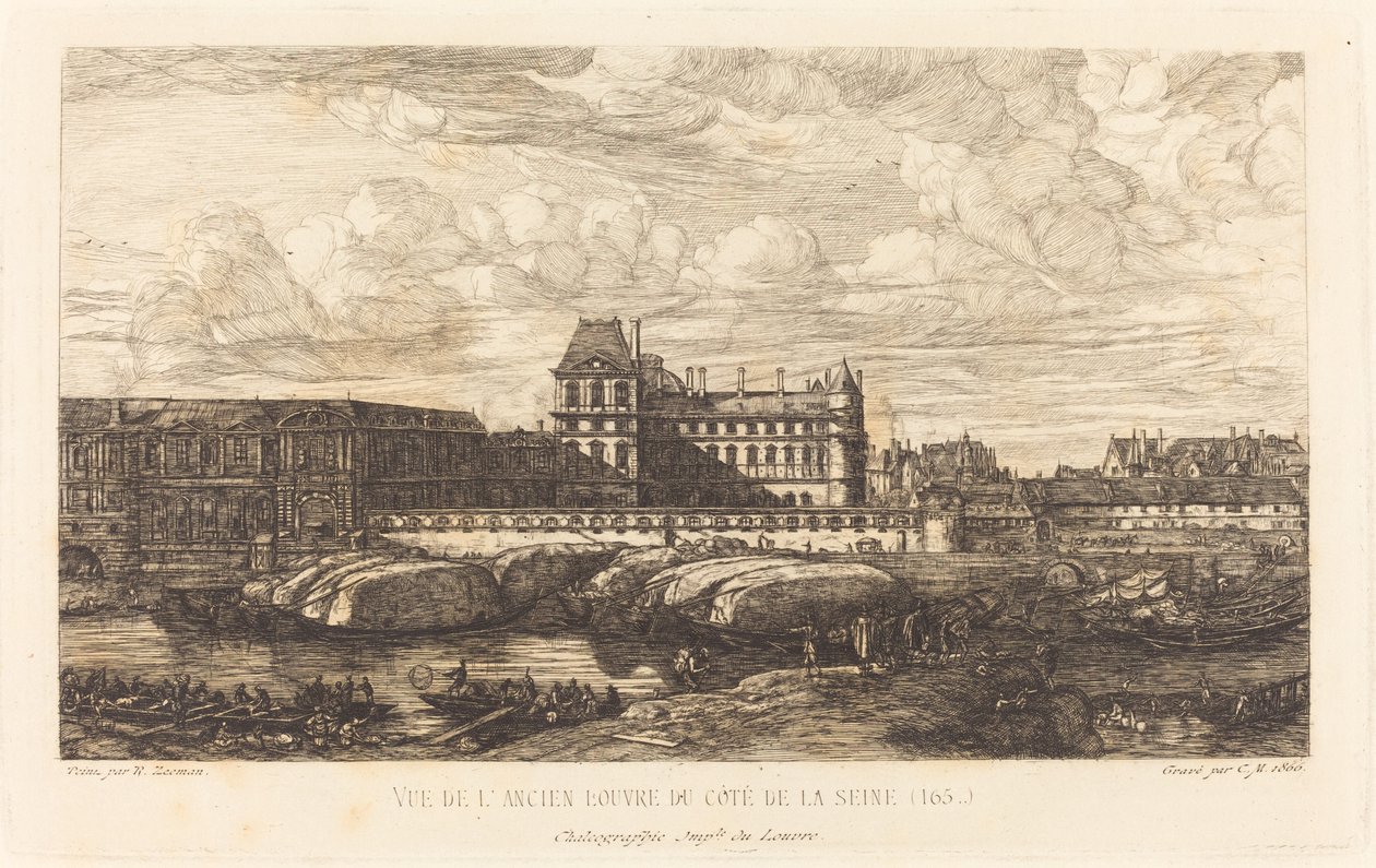 Das alte Louvre, nach einem Gemälde von Zeeman, 1651 von Charles Meryon