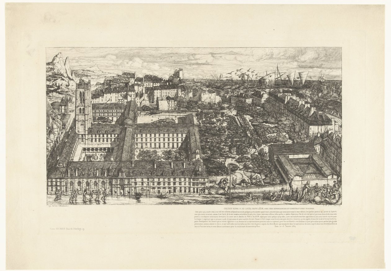 Lyzeum Henri IV in Paris von Charles Meryon