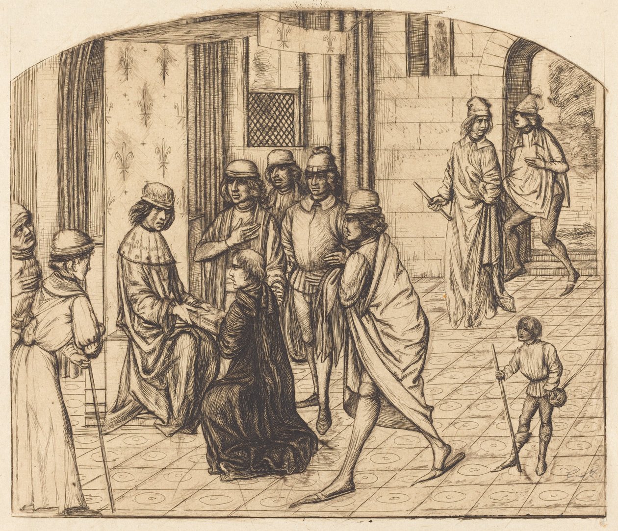 Präsentation des Valerius Maximus an König Ludwig XI. von Charles Meryon