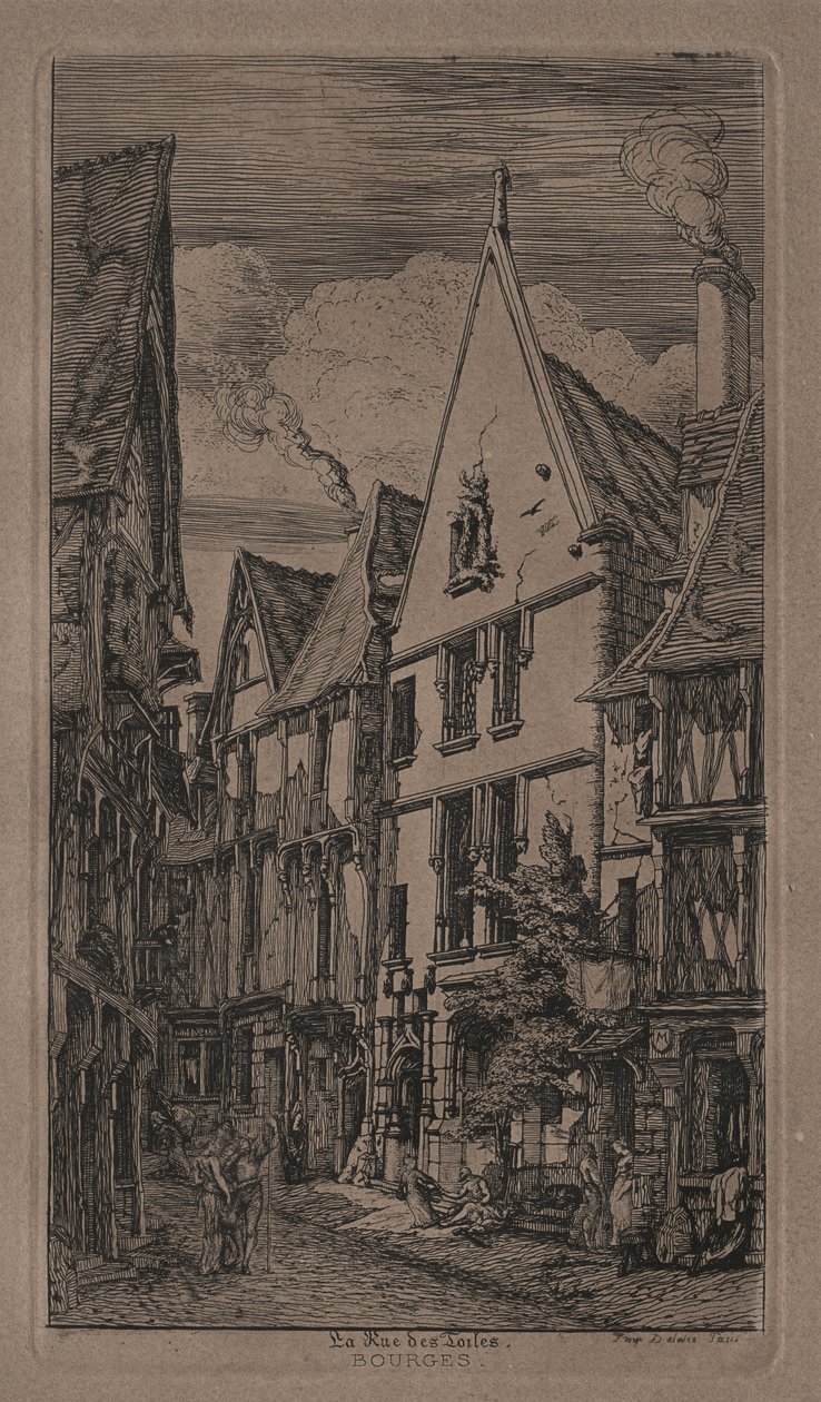 Rue des Toilés, Bourges von Charles Meryon