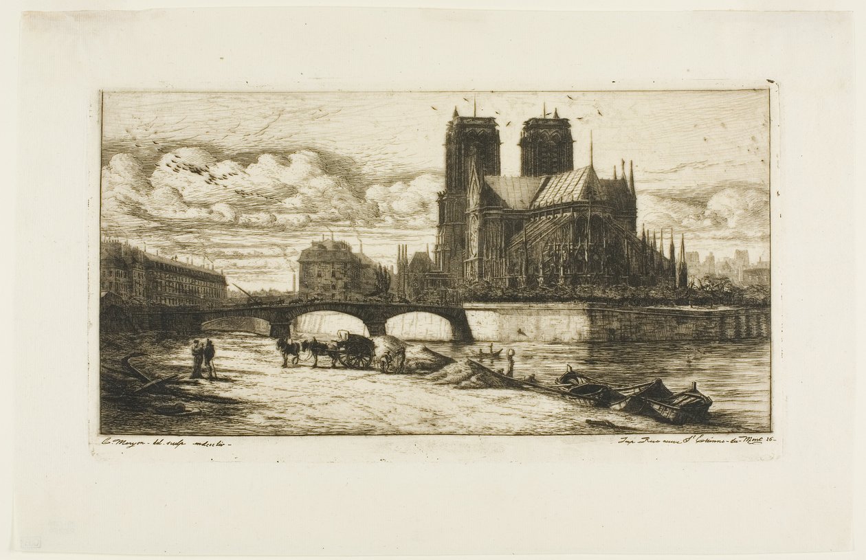 Die Apsis von Notre-Dame, Paris von Charles Meryon