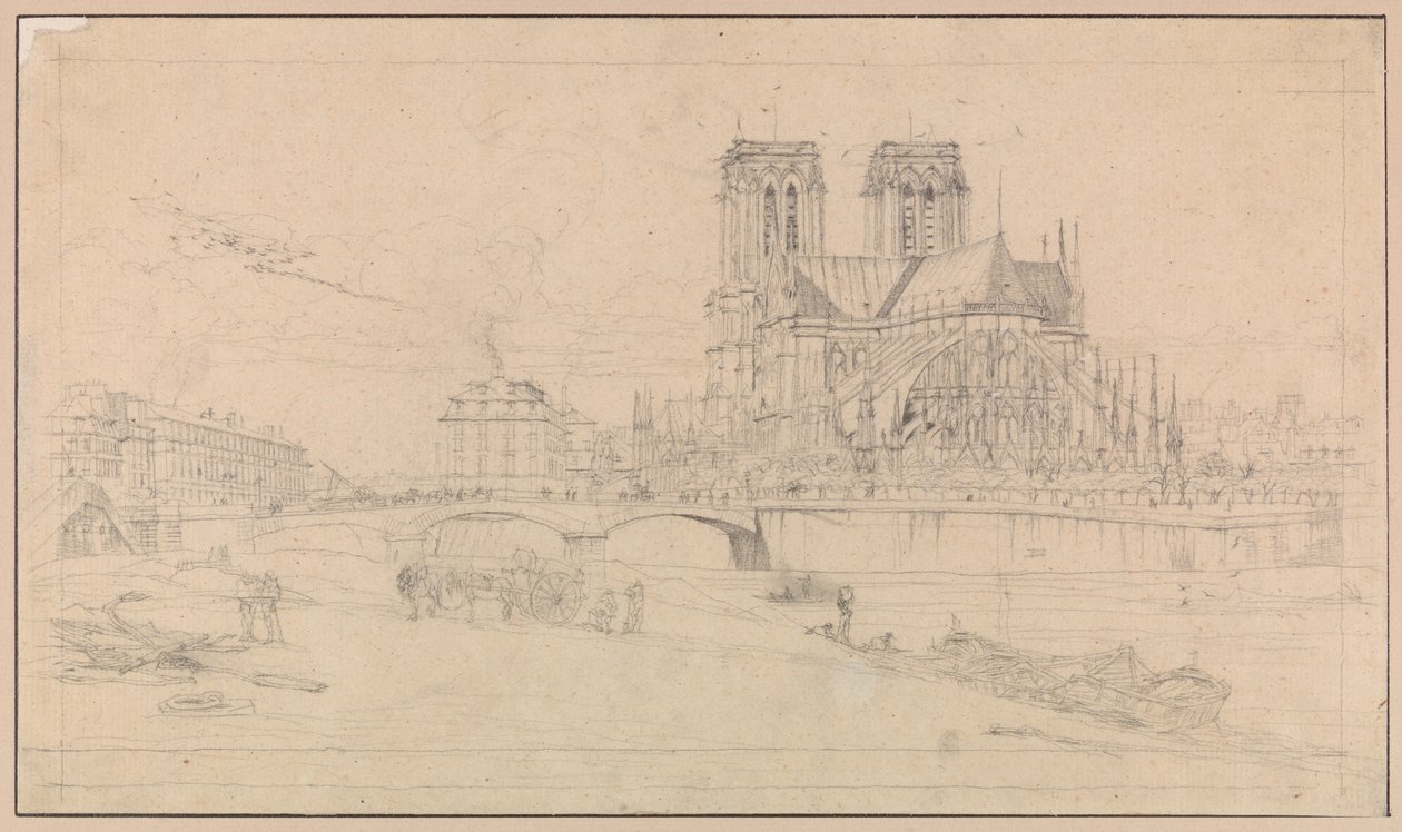 Die Apsis von Notre-Dame, Paris von Charles Meryon
