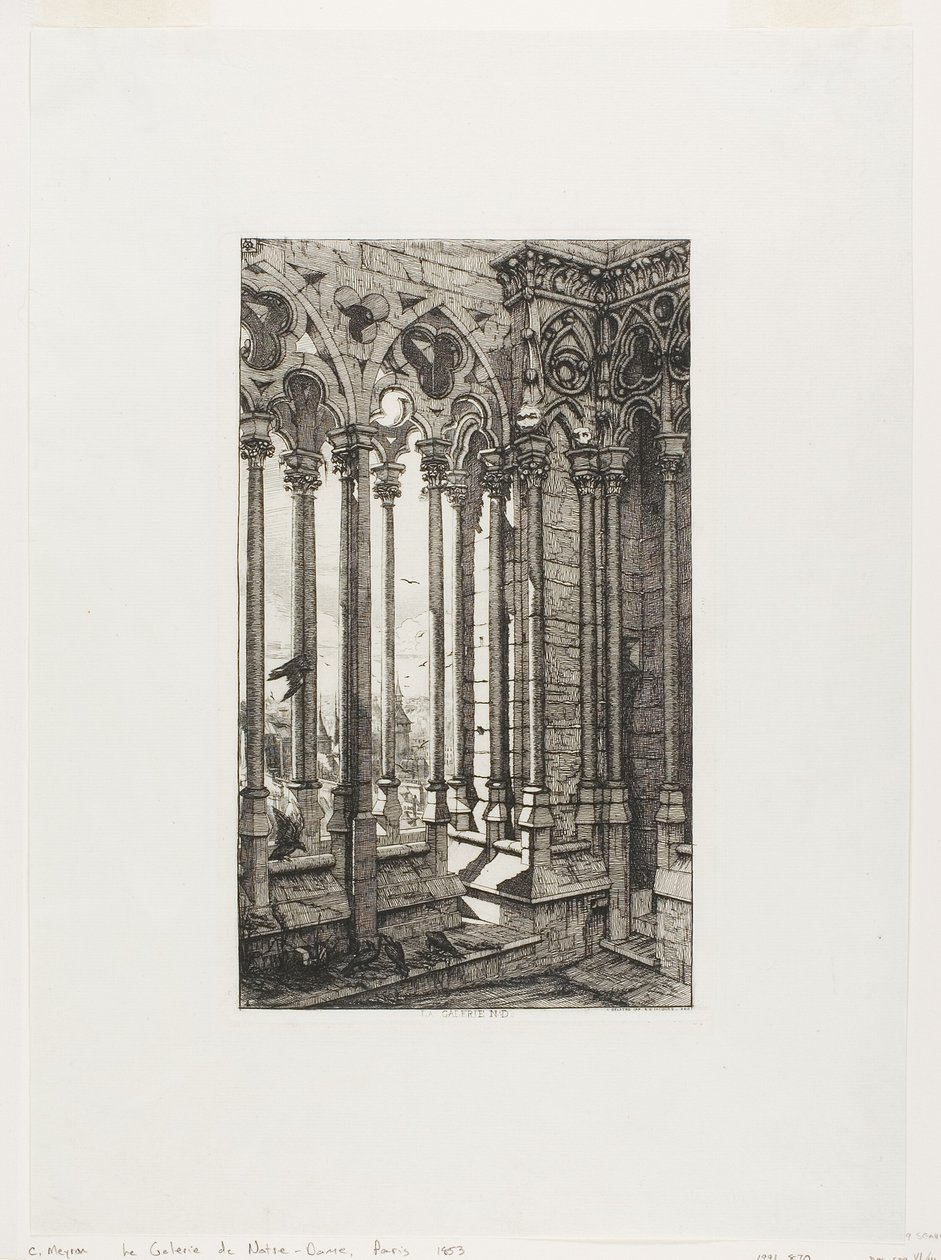 Die Galerie von Notre-Dame, Paris von Charles Meryon