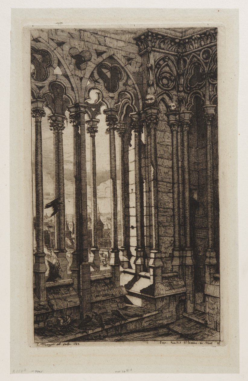 Die Galerie von Notre-Dame, Paris von Charles Meryon