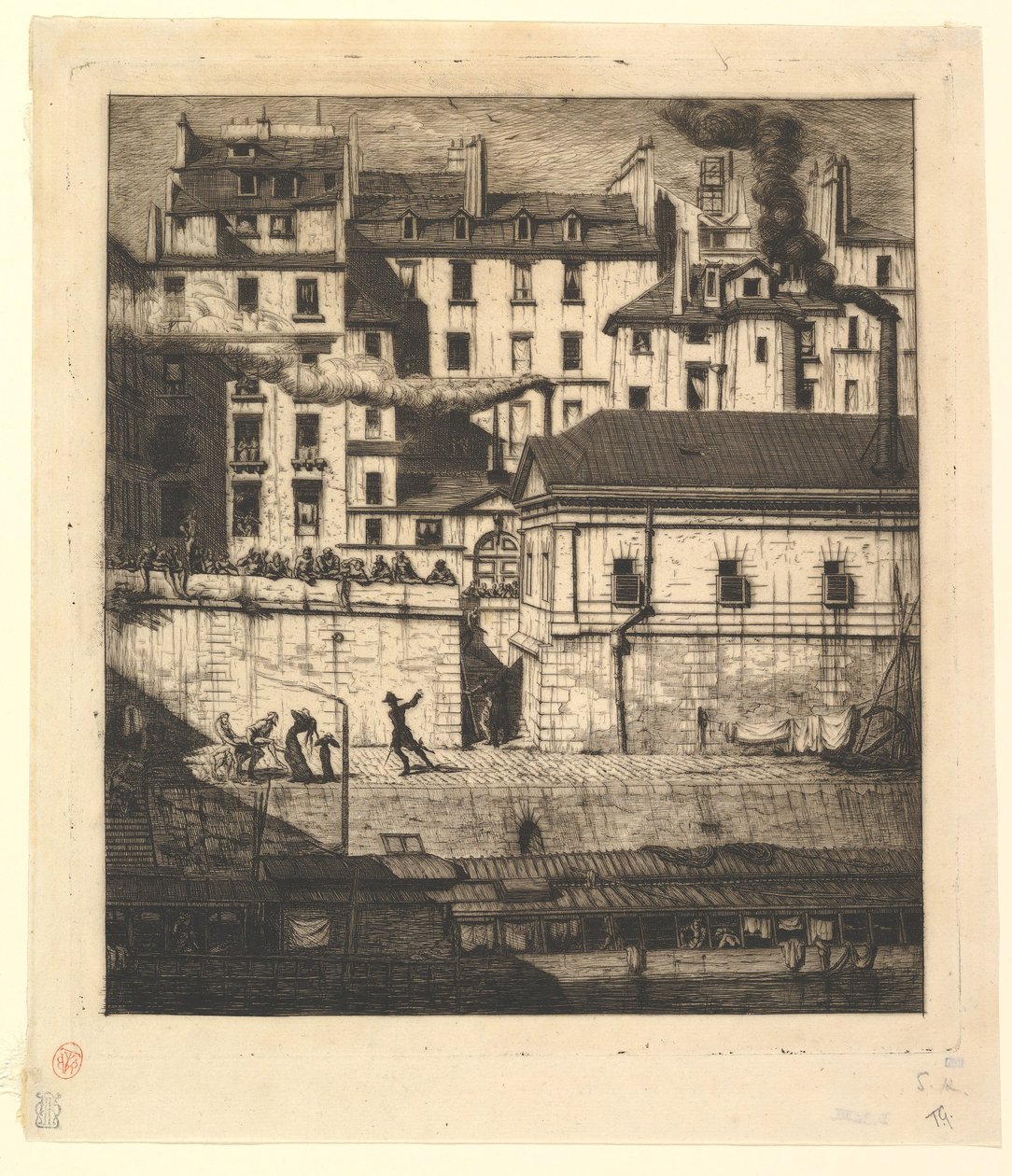 Das Leichenschauhaus, Paris La Morgue, 1854 von Charles Meryon