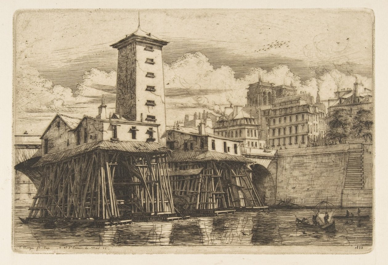 Die Notre-Dame-Pumpe, Paris von Charles Meryon
