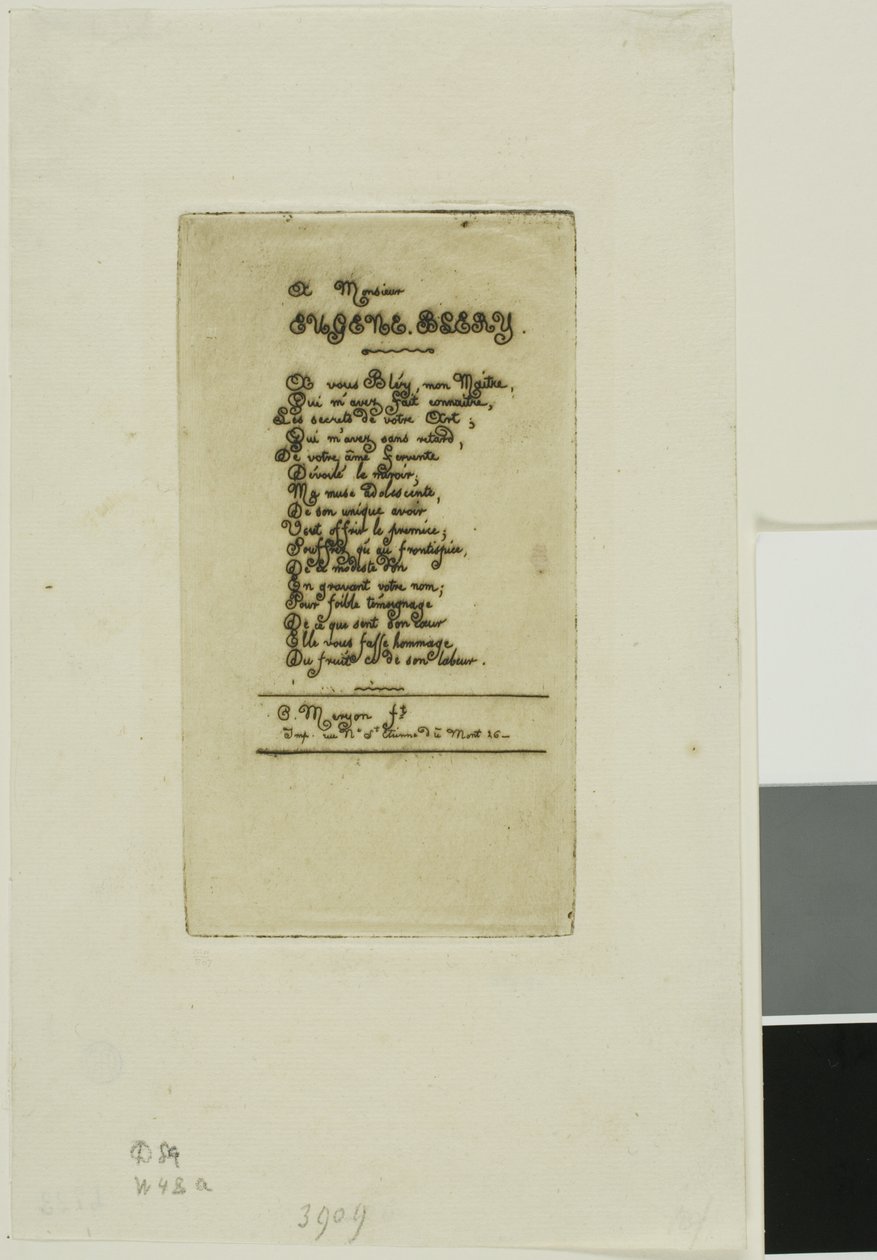Verse gewidmet Eugène Bléry, Nr. 2 von Charles Meryon