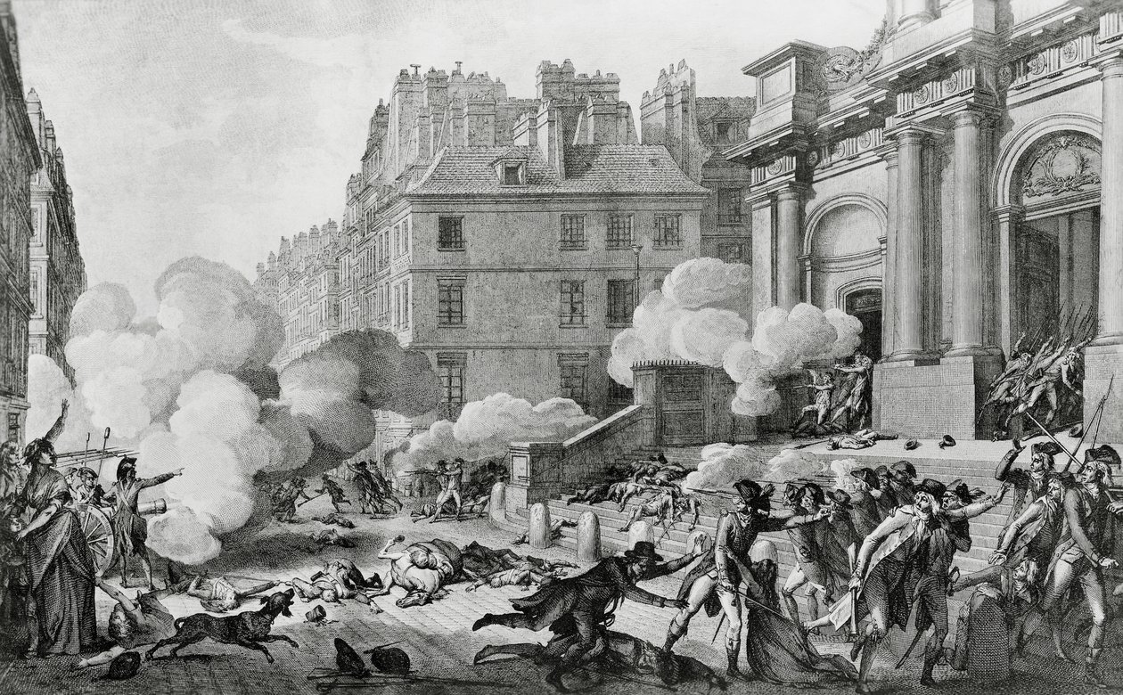 Napoleon Bonaparte (1769-1821) unterdrückt den royalistischen Aufstand vor der Kirche Saint-Roch in Paris von Charles Monnet