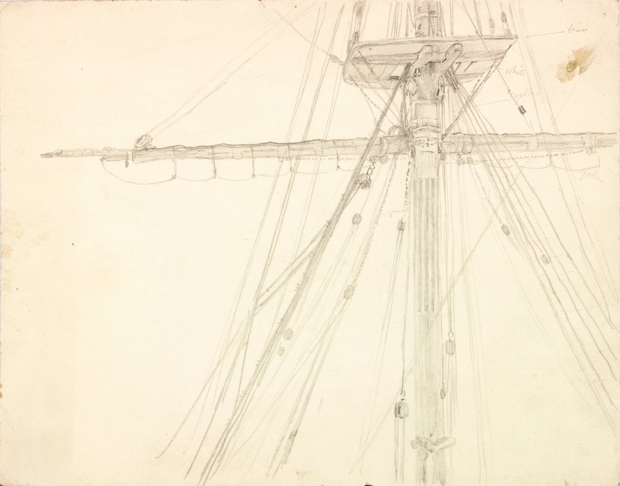 Detail (Mast und Takelage) von Charles Napier Hemy