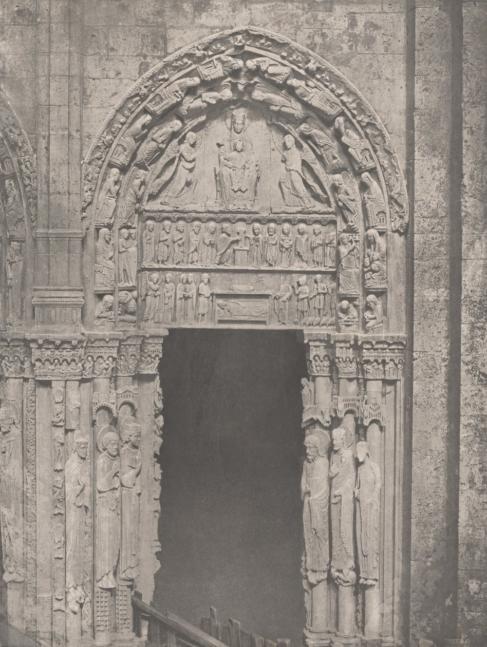 Kathedrale von Chartres, Westseite, rechte Seitentür, XII. Jahrhundert von Charles Nègre