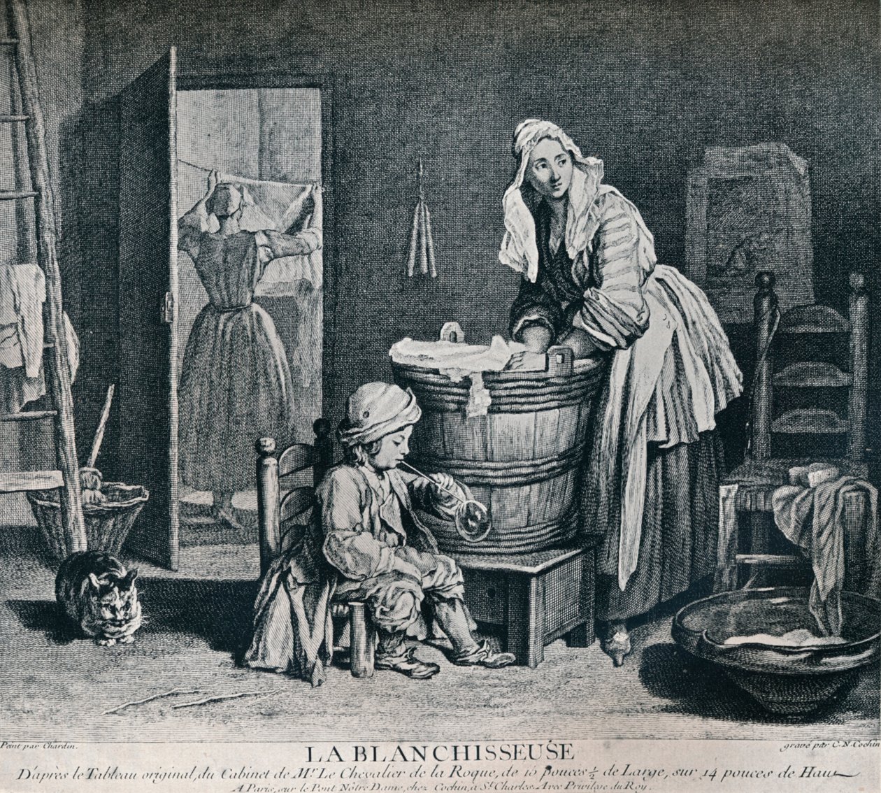 La Blanchisseuse, 18. Jahrhundert, 1916 von Charles Nicolas Cochin