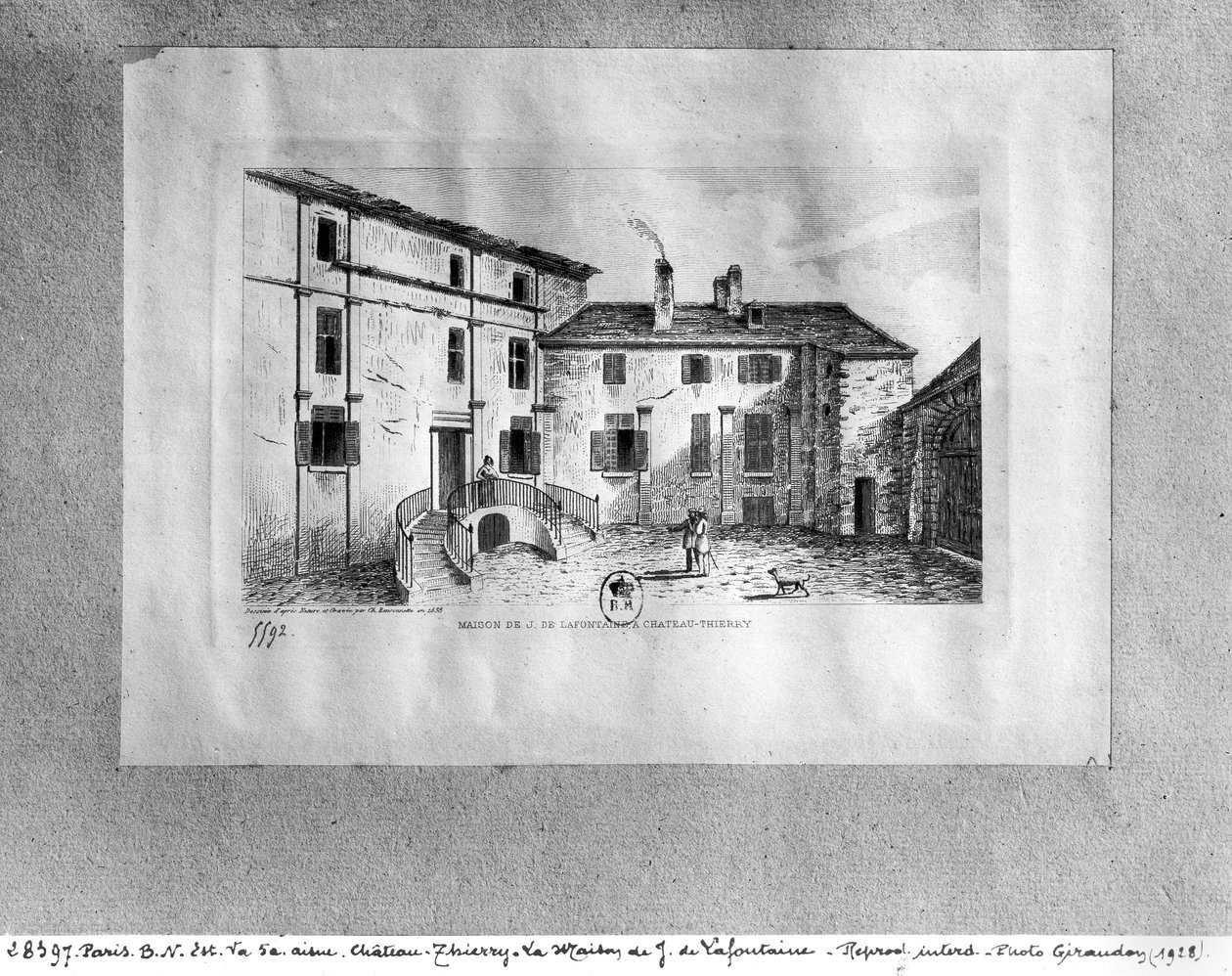 Haus von Jean de La Fontaine in Chateau-Thierry, 1838 von Charles Nicolas Ransonnette