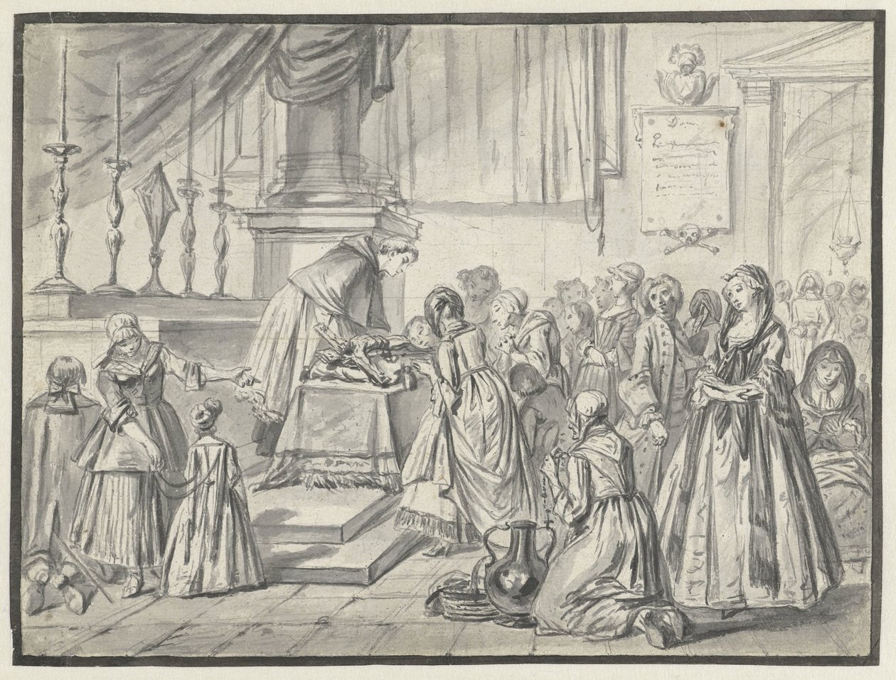 Kirchliche Szene mit Kreuzverehrung am Karfreitag von Charles Parrocel