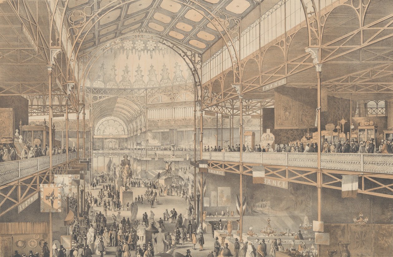 Innenansicht des New York Crystal Palace, 1853 von Charles Parsons