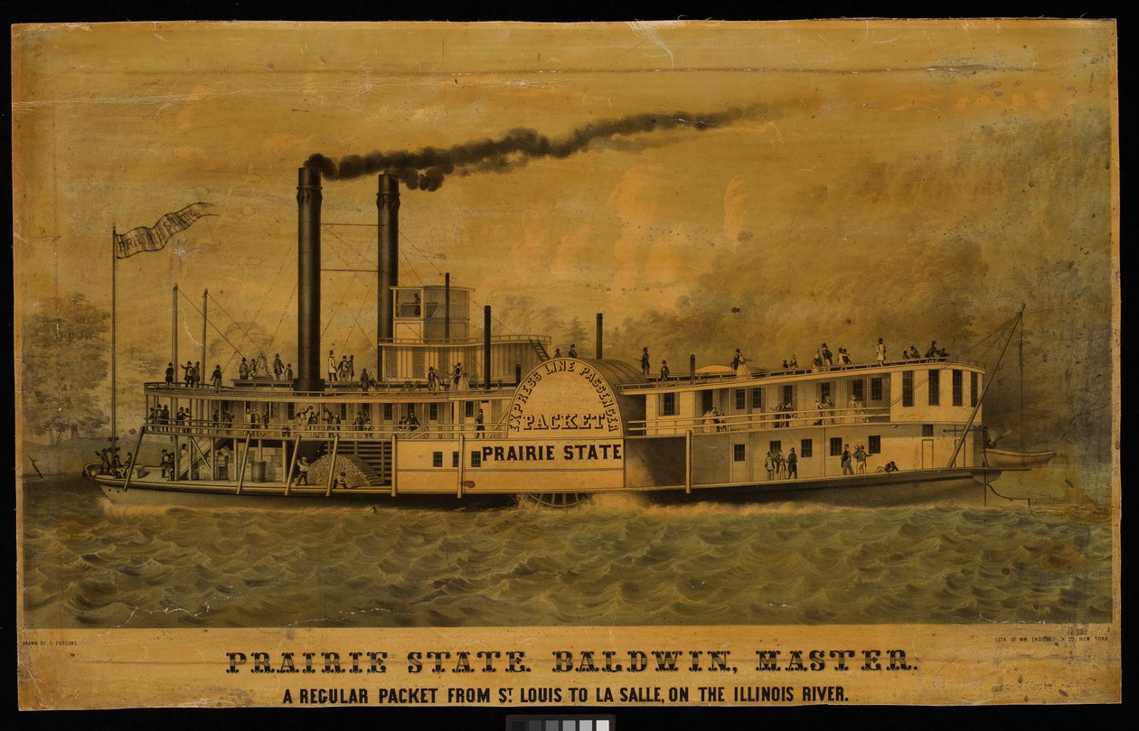 Prairie State. Baldwin, Master. Ein reguläres Paket von St. Louis nach La Salle, am Illinois River von Charles Parsons