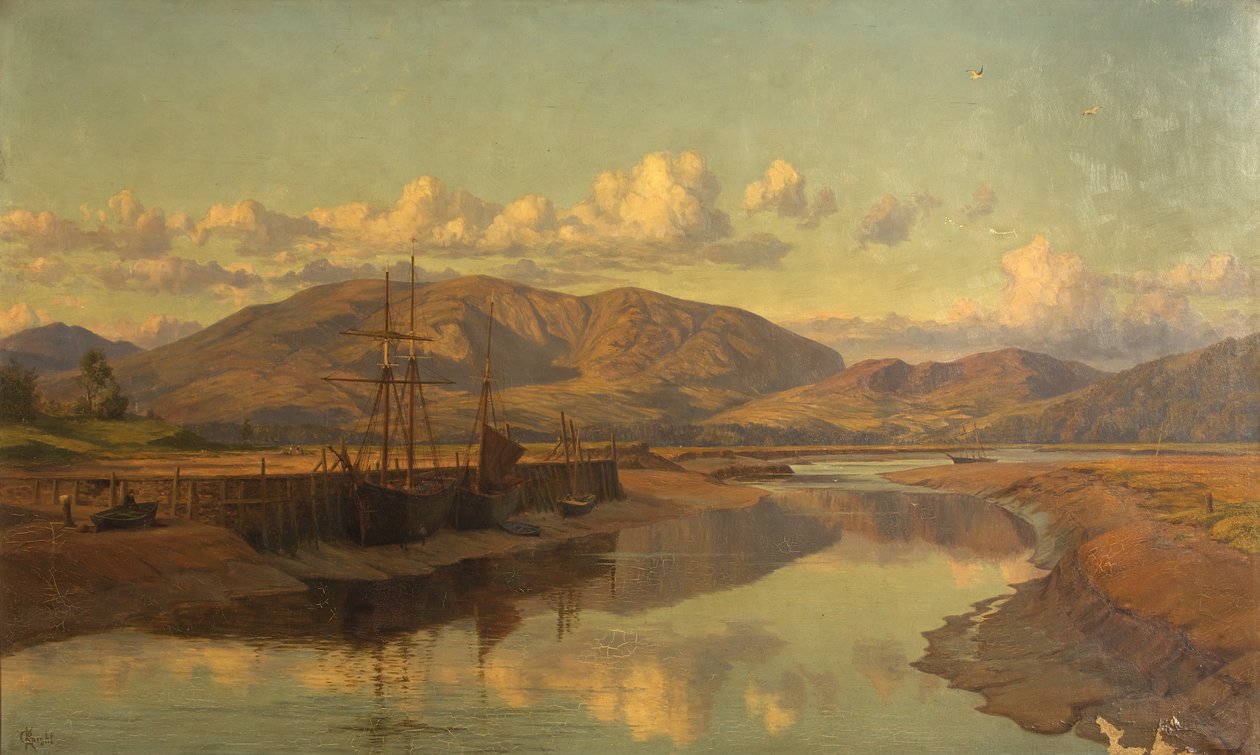Alter Wigtown Quay und Cairnsmuir, ca. 1890 von Charles Parsons Knight