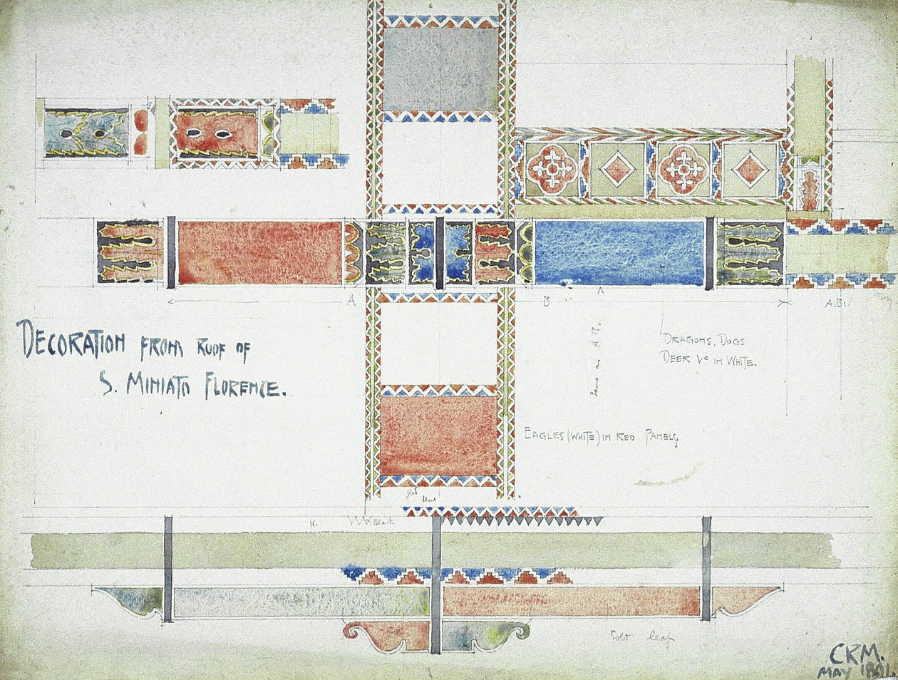 Dekoration vom Dach von S. Miniato, Florenz, 1891 von Charles Rennie Mackintosh