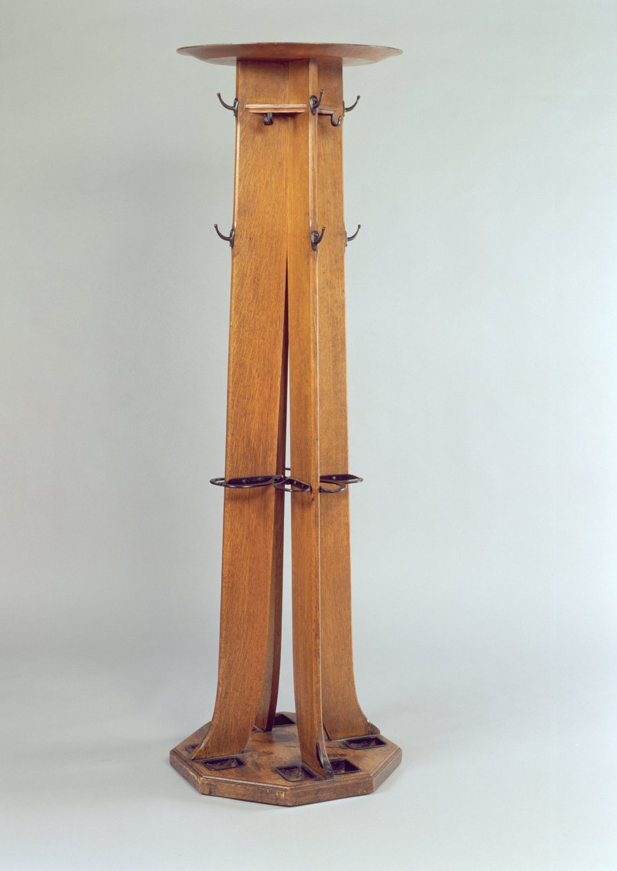 Hut-, Mantel- und Regenschirmständer für die Argyle Street Tearooms, 1897 von Charles Rennie Mackintosh