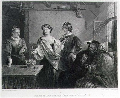 Florizel und Perdita, graviert von Lumb Stocks (1812-92) von Charles Robert (after) Leslie
