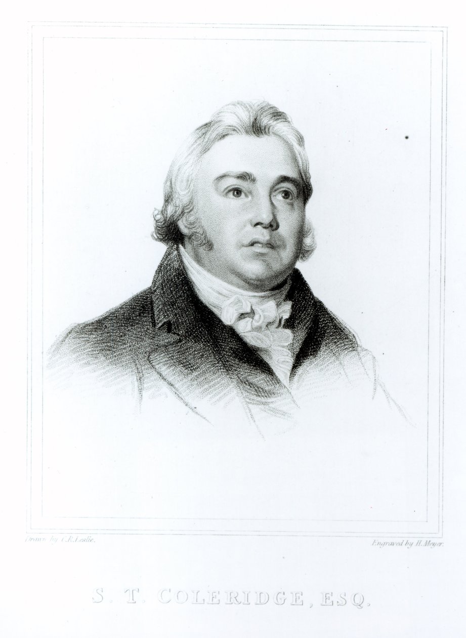 Porträt von Samuel Taylor Coleridge (1772-1834) graviert von Henry Meyer (1782-1847) von Charles Robert Leslie