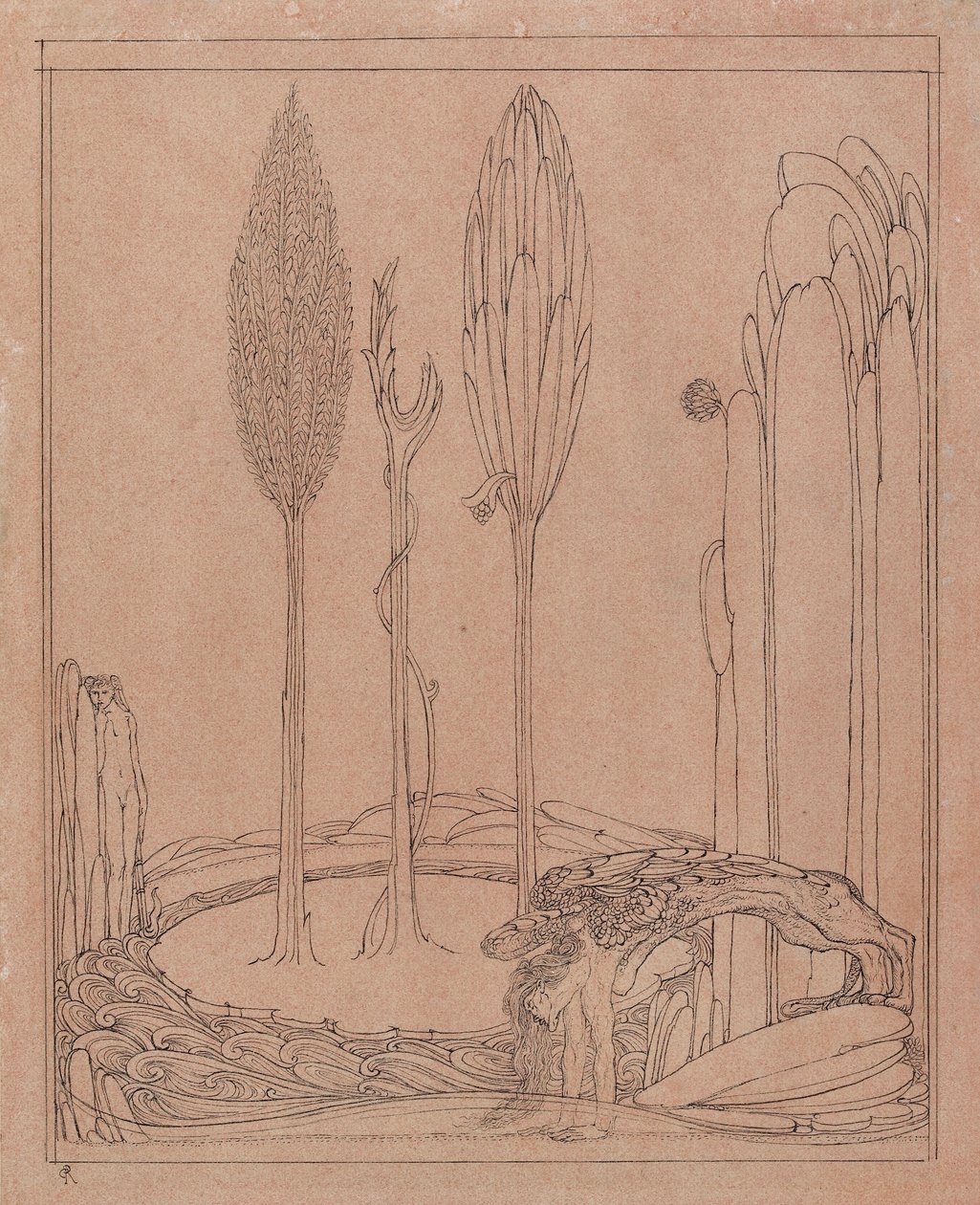 Hockend am Rand, spätes 19. Jahrhundert von Charles S Ricketts