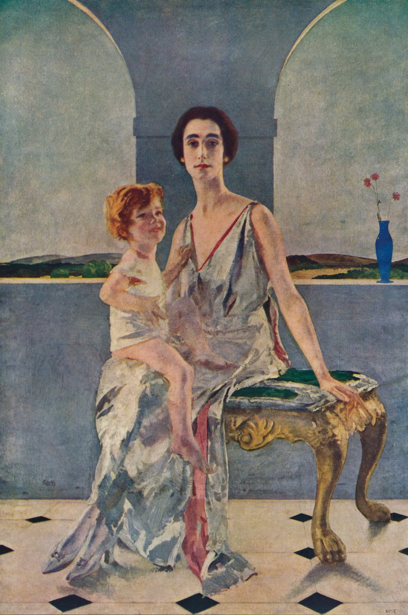 Die Gräfin von Rocksavage und ihr Sohn, 1922, 1935 von Charles Sims