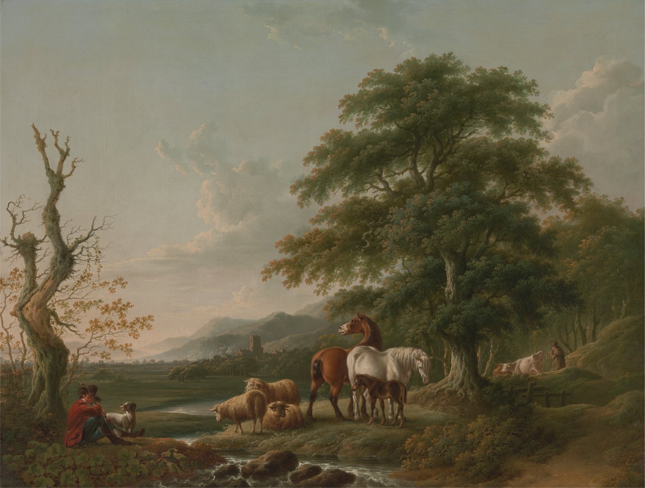 Landschaft mit einem Schäfer von Charles Towne