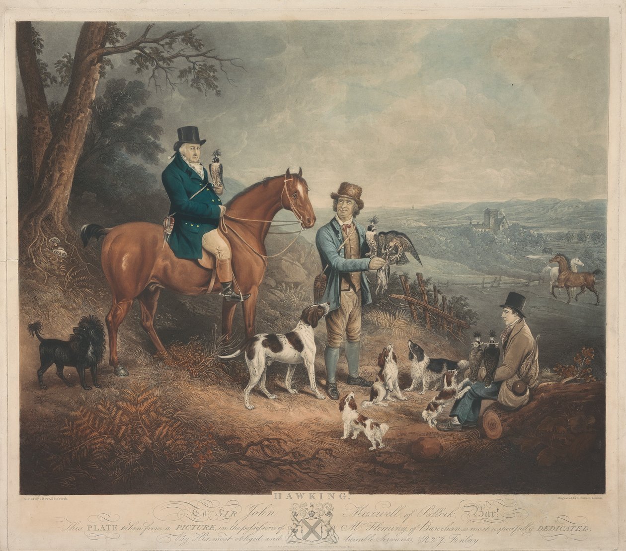 Malcolm Fleming von Barochan 1745-1811. Falknerei von Charles Turner