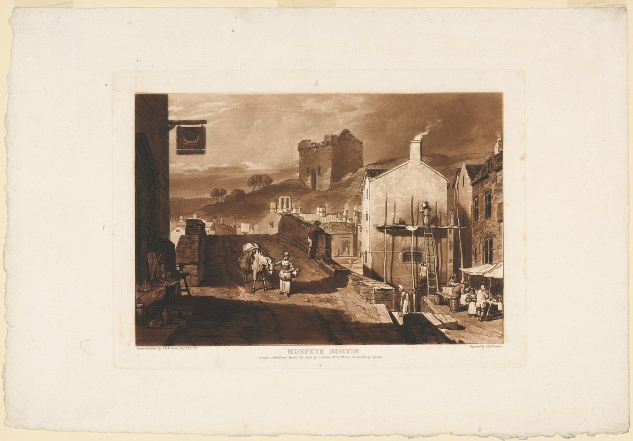 Morpeth, Northumberland, aus dem Liber Studiorum, 1809 von Charles Turner