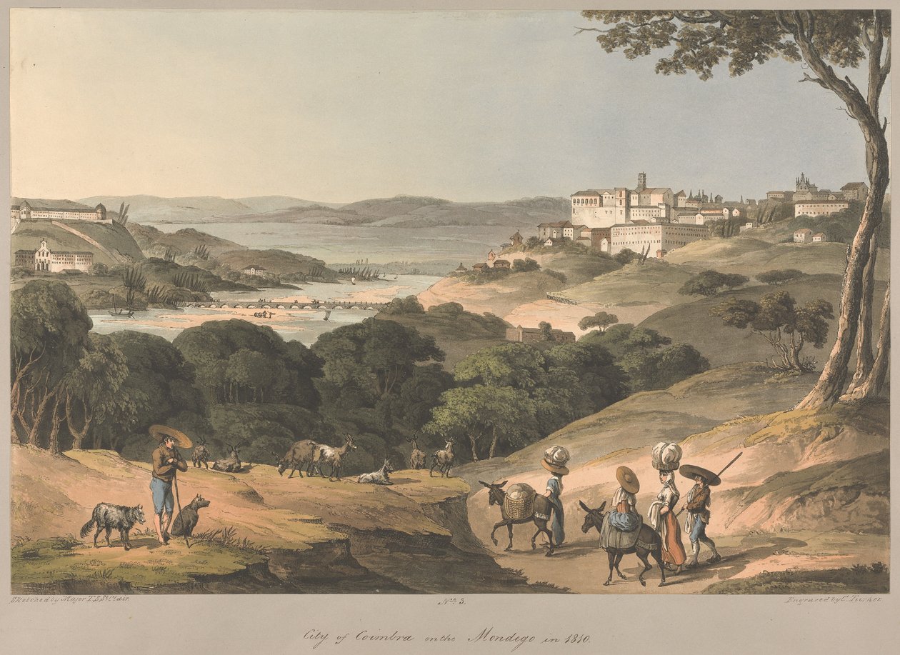 Nr. 3 Stadt Coimbra am Mondego im Jahr 1810 von Charles Turner
