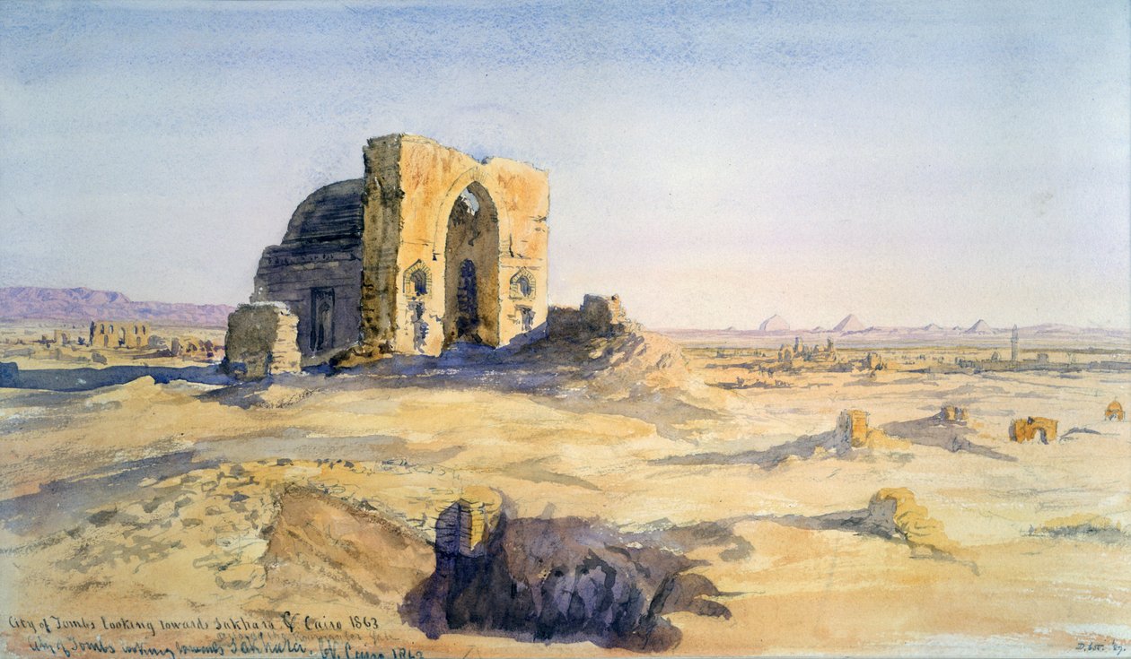 Stadt der Gräber mit Blick auf Sakkara und Kairo von Charles Vacher