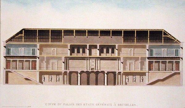 Querschnitt des Palais des Etats Generaux, Brüssel, aus 