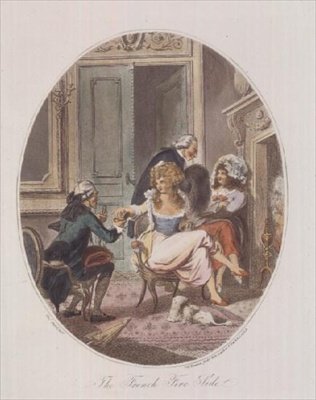 Das französische Kaminzimmer, graviert von P.W. Tomkins (Aquatinta) von Charles after Ansell