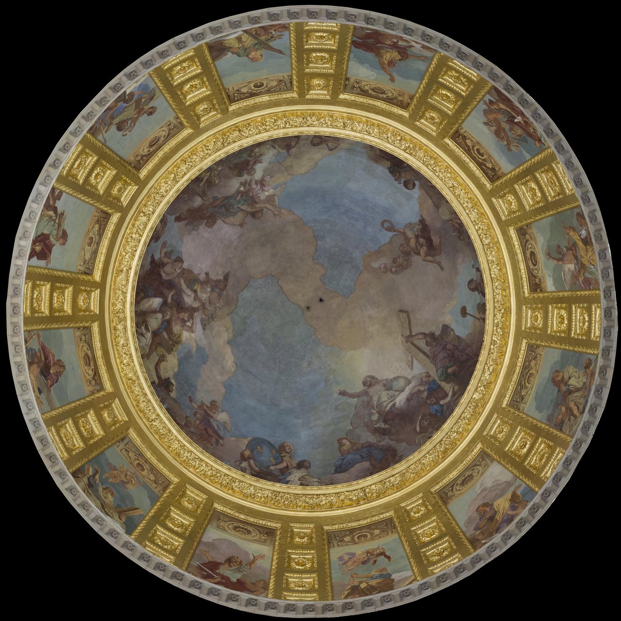 Heiliger Ludwig in Herrlichkeit. 1702-1707 (Fresko) von Charles de la Fosse