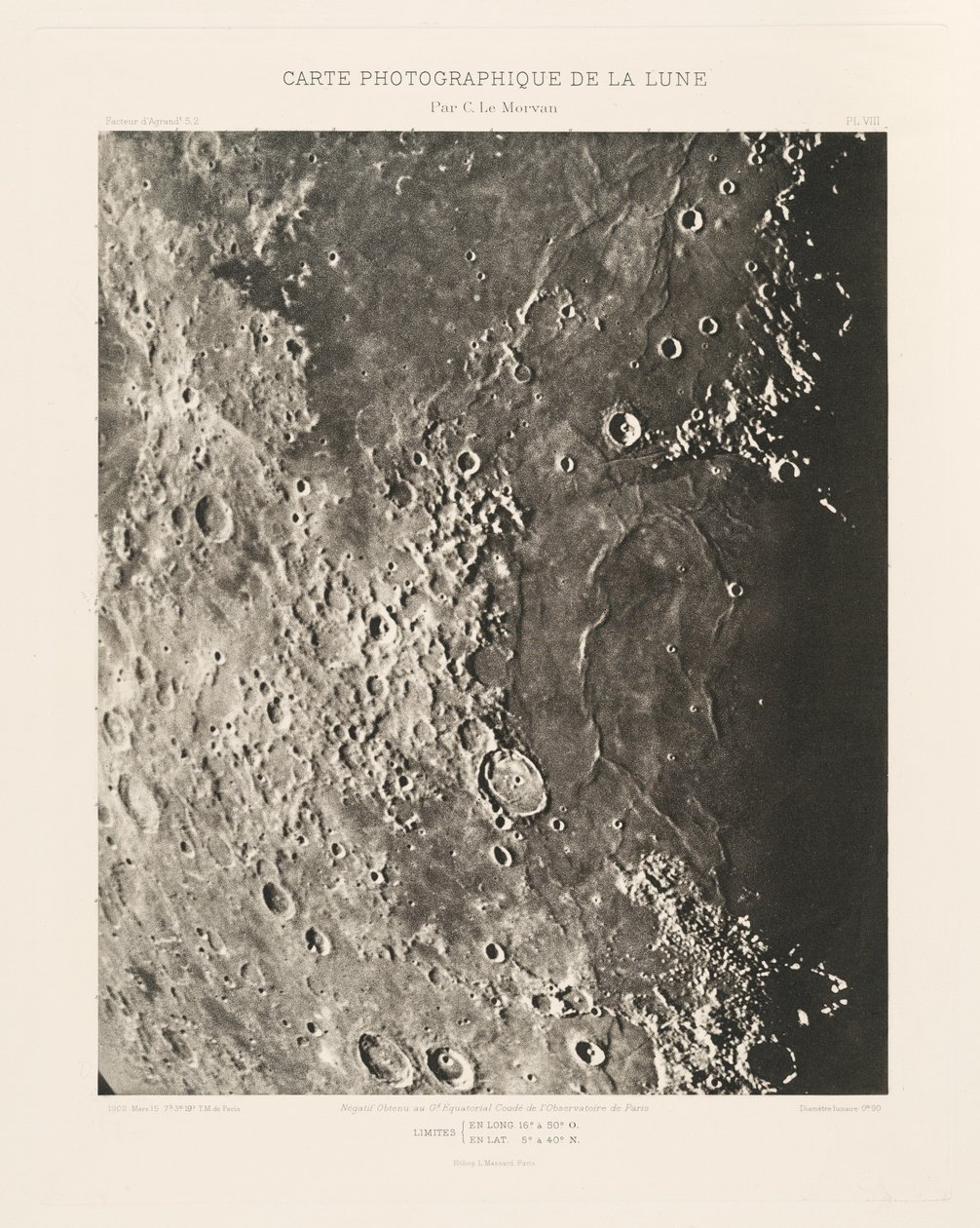 Fotografische Karte des Mondes, Platte VIII von Charles le Morvan