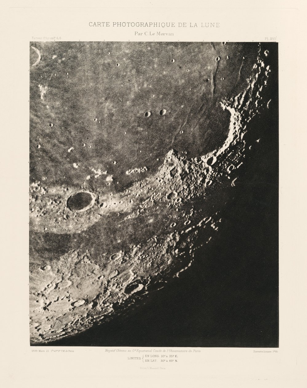 Fotografische Karte des Mondes, Platte XVII von Charles le Morvan