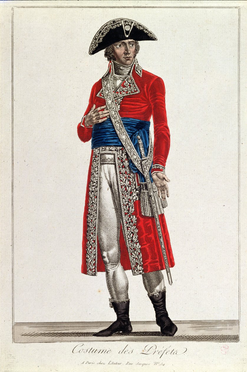 Kostüm eines Präfekten während der Konsulatszeit (1799-1804) der Ersten Republik, um 1800 von Chataignier