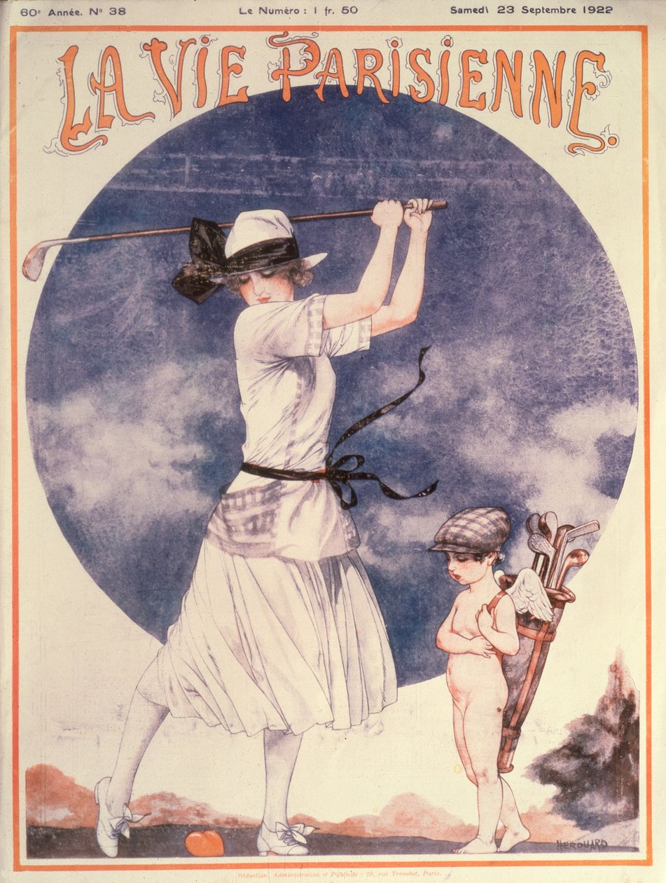 Titelblatt von La Vie Parisienne, Frau beim Golfen von Cheri Herouard