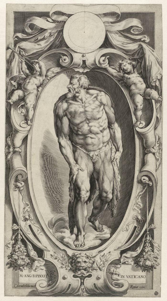 Johannes der Täufer in einer Kartusche von Cherubino Alberti