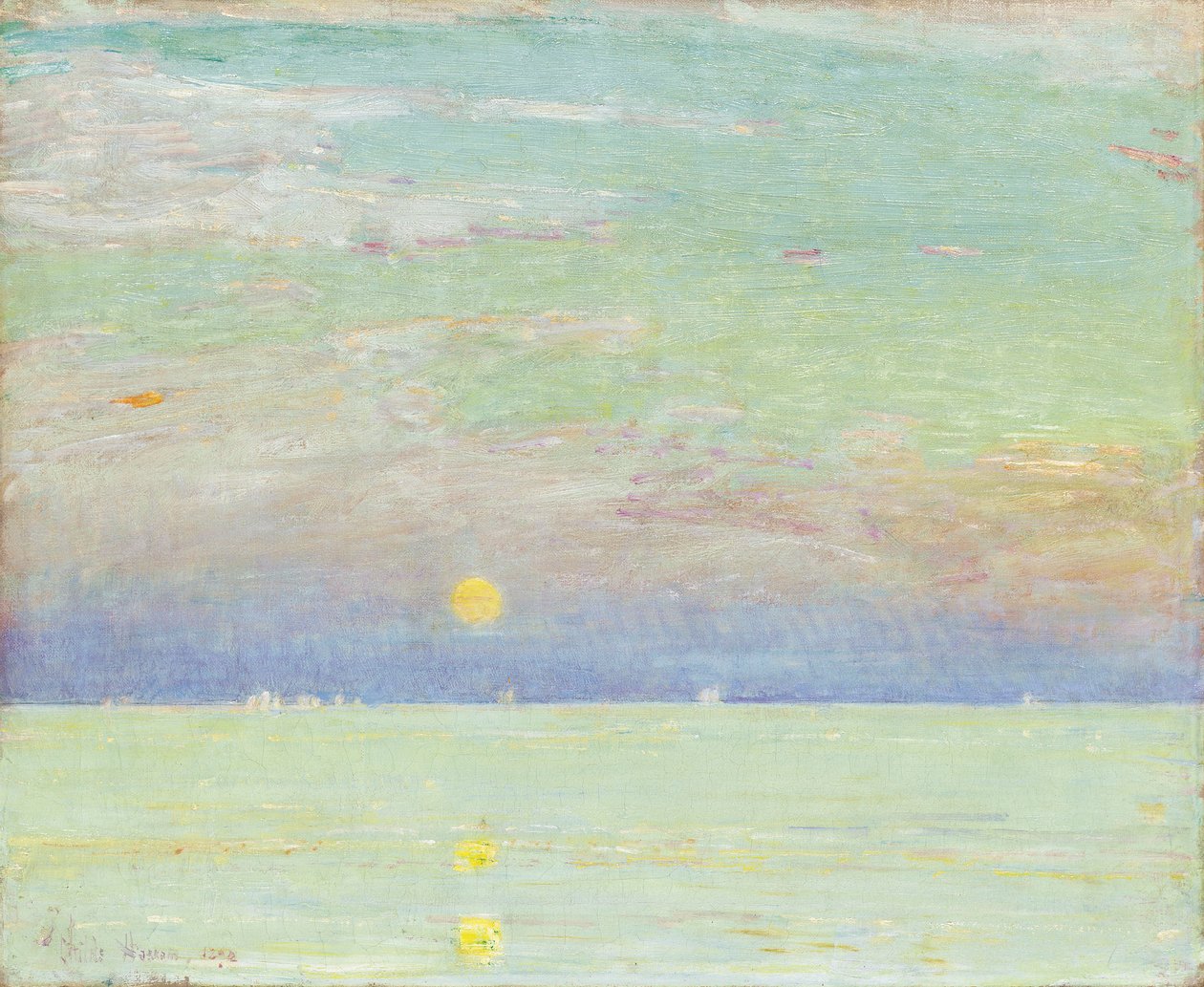 Mondaufgang bei Sonnenuntergang, Cape Ann von Childe Frederick Hassam