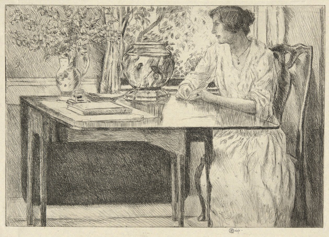 Der Koloniale Tisch (Holley House, Cos Cob) (recto); Landschaft mit Scheune (verso) von Childe Hassam