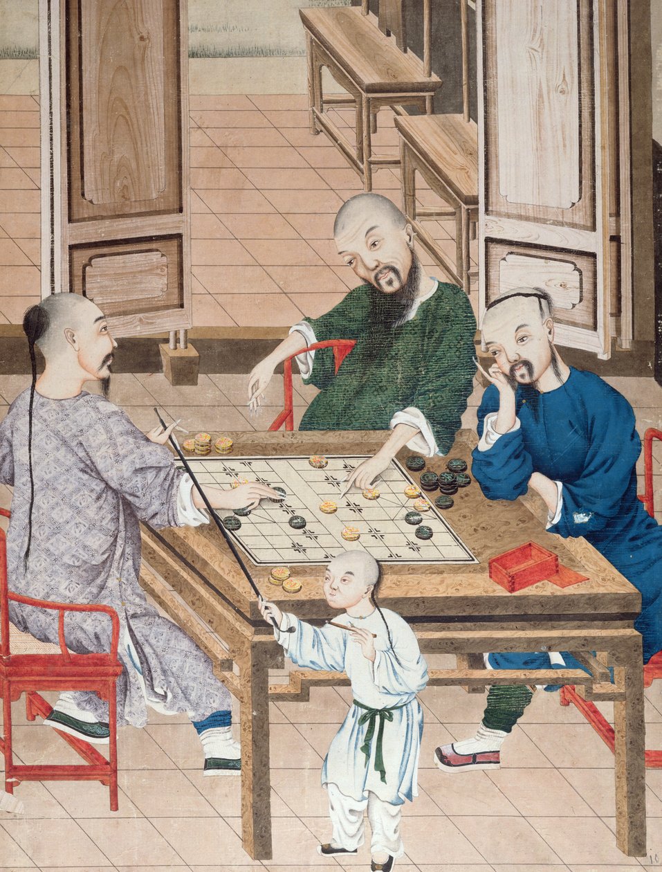 Ein Strategiespiel in China, spätes 18. Jahrhundert von Chinese School