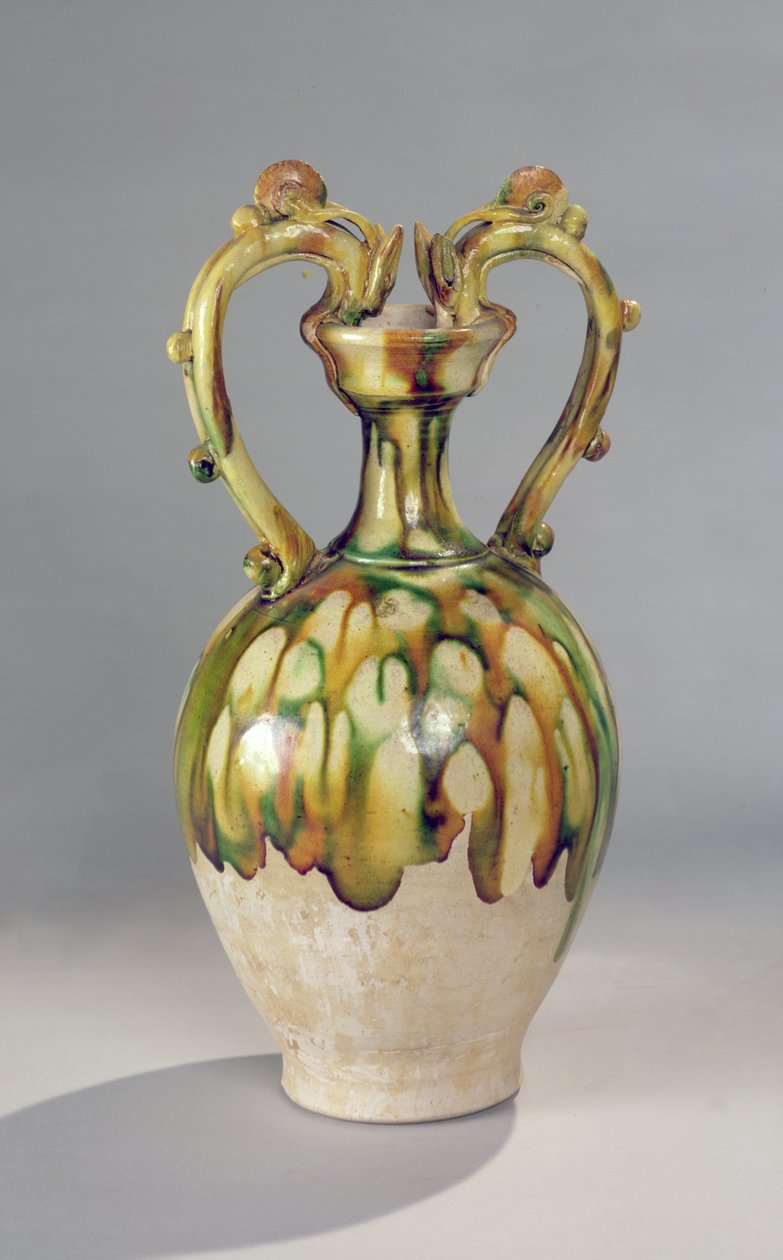 Amphore mit Drachenkopfgriffen, Tang-Dynastie, 618-907 von Chinese School