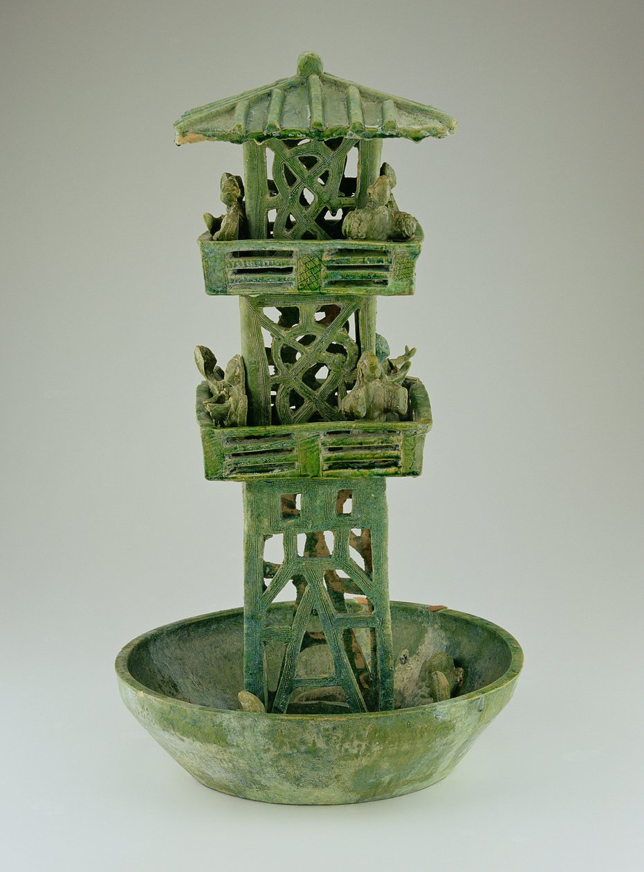 Modell eines Wachturms, Han-Dynastie (206 v. Chr.-220 n. Chr.) von Chinese School