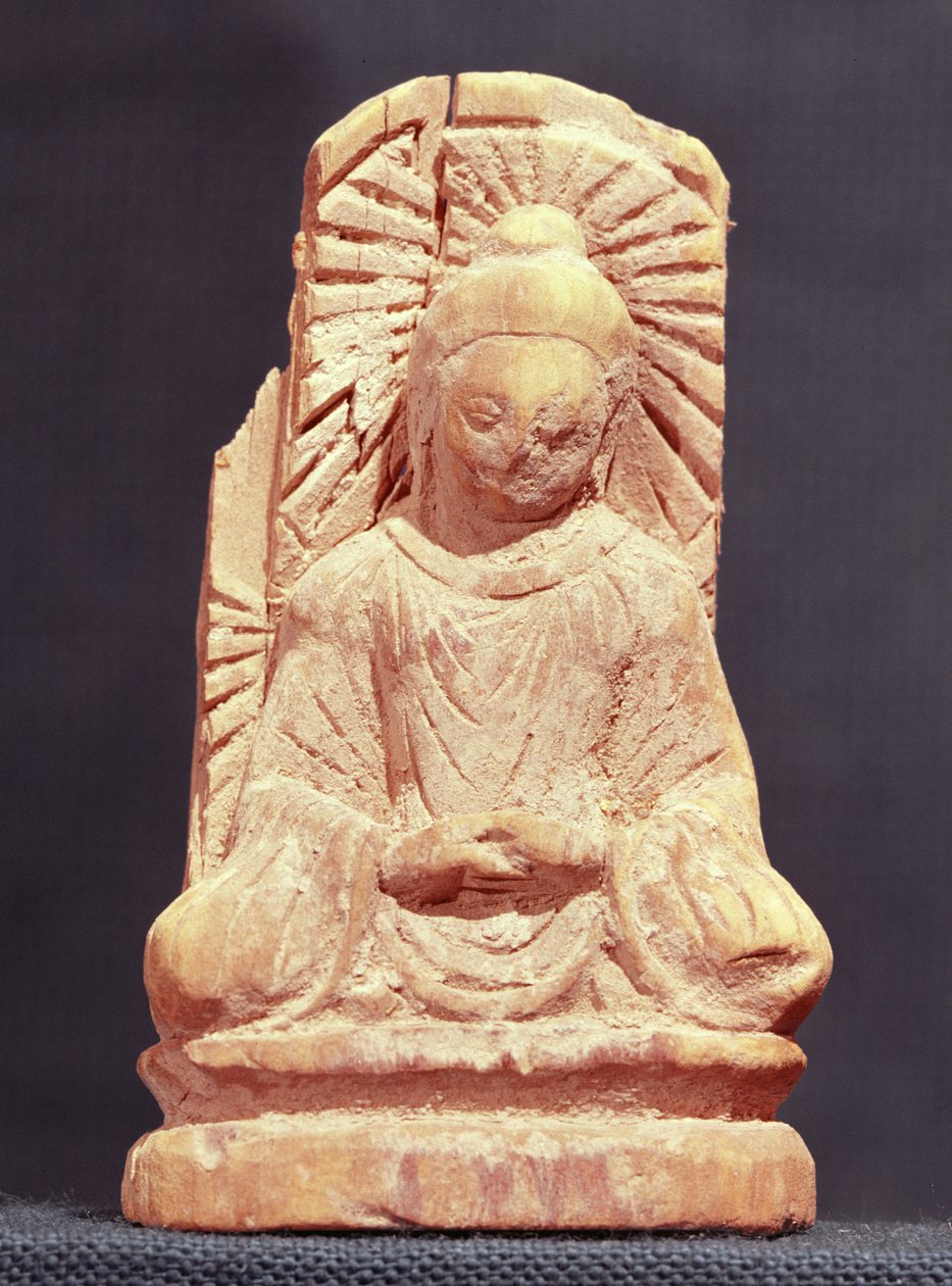 Sitzender Buddha in Meditation, aus Tumshuq (Xinjiang) 4.-5. Jahrhundert von Chinese School