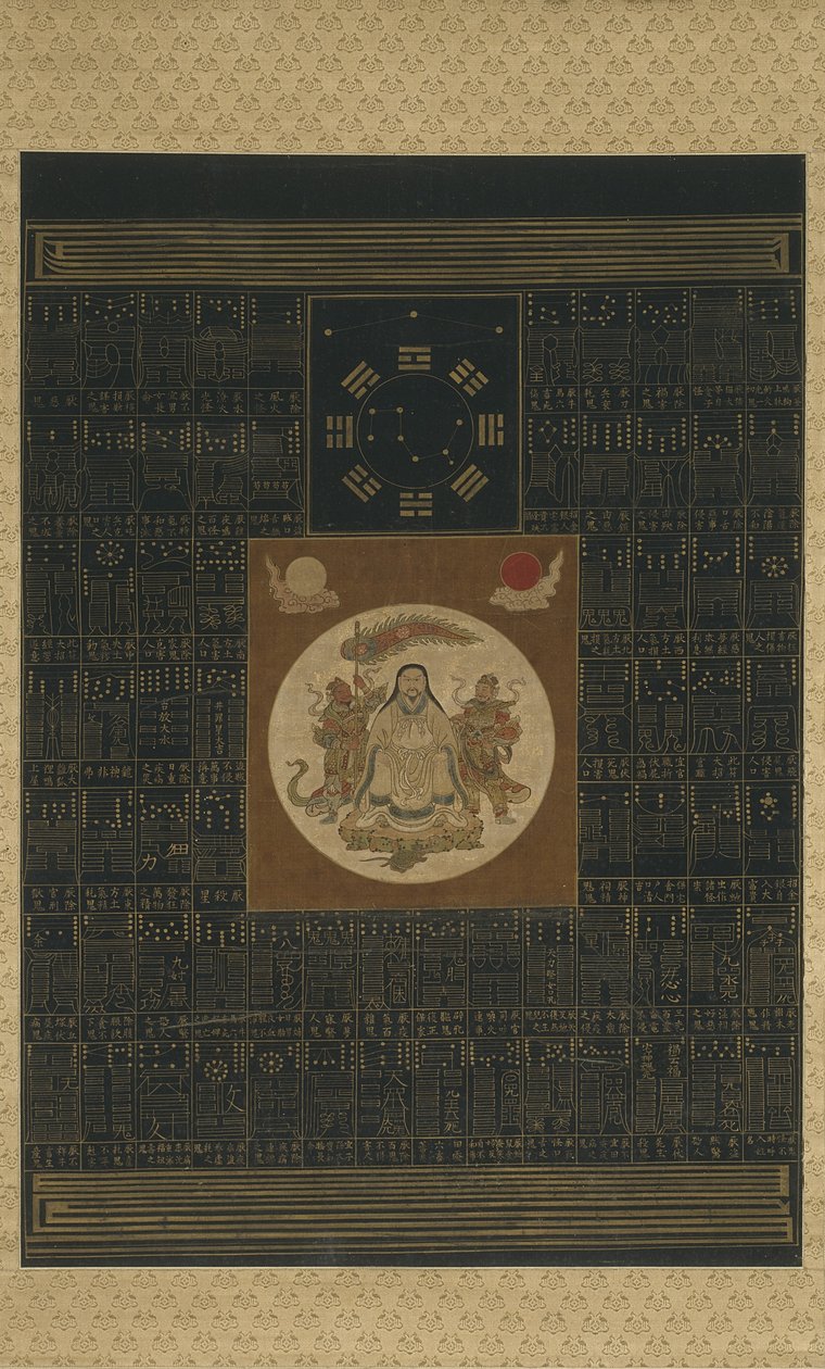 Zhenwu mit den Acht Trigrammen, dem Nordstern und Talismane, Qing-Dynastie von Chinese School