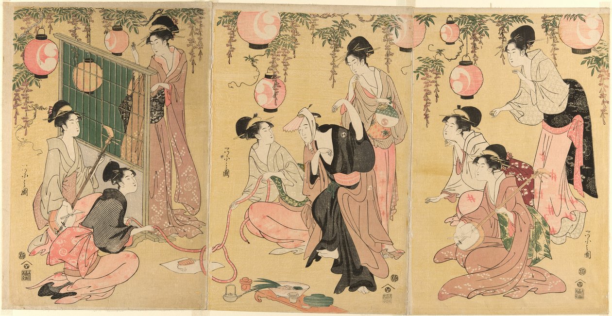 Eine Parodie von Yuranosuke in den Vergnügungsvierteln von Chobunsai Eishi