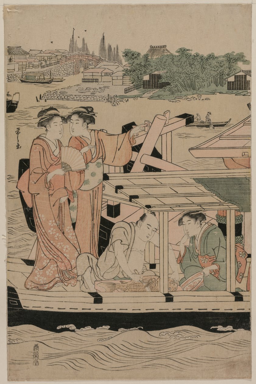 Bootsfahrt auf dem Sumida-Fluss, späte 1780er Jahre von Chobunsai Eishi