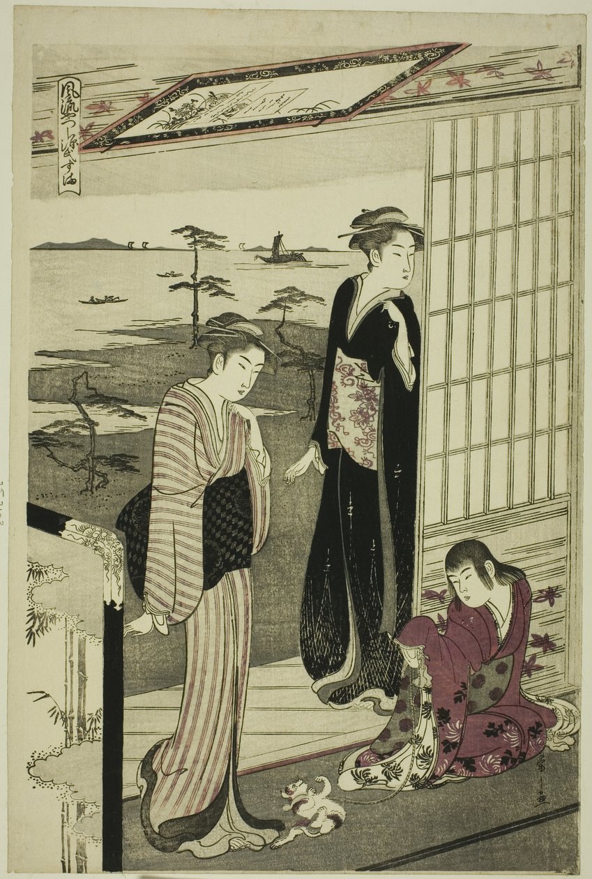 Suma, aus der Serie "Eine modische Parodie der Geschichte von Genji (Furyu yatsushi Genji)" von Chobunsai Eishi